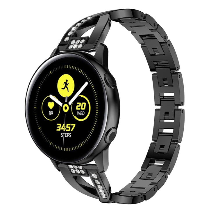 سوار معصم من الفولاذ المقاوم للصدأ على شكل حرف X لساعة Galaxy Watch Active مقاس 20 مم
