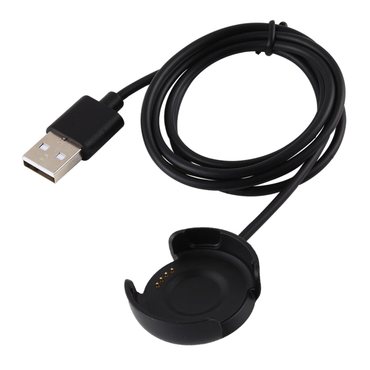 كابل شحن USB محمول بطول 1 متر لساعة Amazfit A1801 الذكية، أسود
