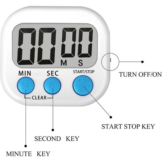Digital Kitchen Timer Electronic Alarm Magnetic Backing with LCD Display for Cooking Baking Sports Games Office, HX103-2, 118