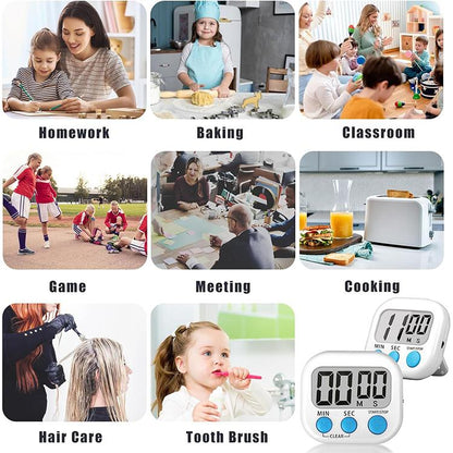 Digital Kitchen Timer Electronic Alarm Magnetic Backing with LCD Display for Cooking Baking Sports Games Office, HX103-2, 118