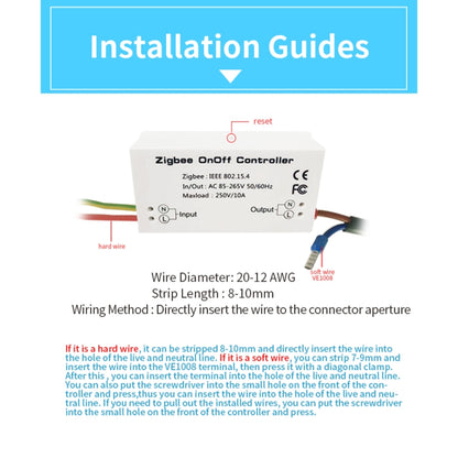 وحدة تحكم التبديل اللاسلكية الذكية Zigbee 85-265 فولت 50-60 هرتز IEEE 802.15.4