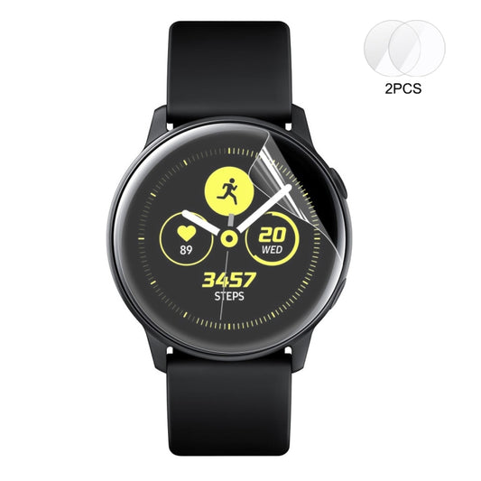 قطعتان من غطاء ENKAY Hat-Prince للشاشة الكاملة بدون حواف ملتوية من مادة TPU الناعمة لساعة Galaxy Watch Active، قطعتان من غطاء Galaxy Watch Active