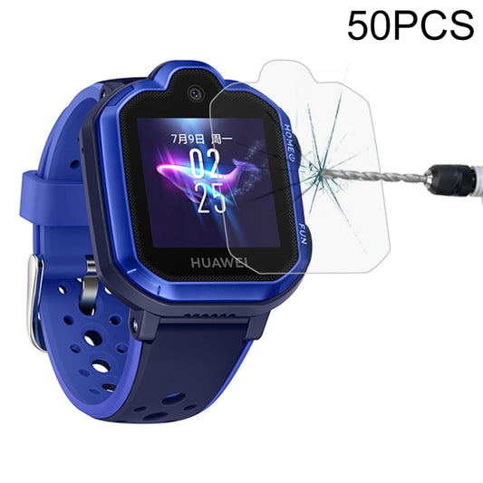 50 PCS For Huawei Children Watch 3 Pro 0.26mm 2.5D Tempered Glass Film, For Huawei Children Watch 3 Pro