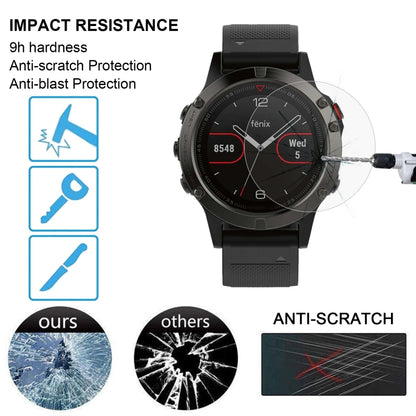 غطاء حماية ENKAY Hat-Prince لساعة Garmin Fenix 5 الذكية بسمك 0.2 مم، صلابة السطح 9H، حافة منحنية 2.15D، غشاء زجاجي مقوى