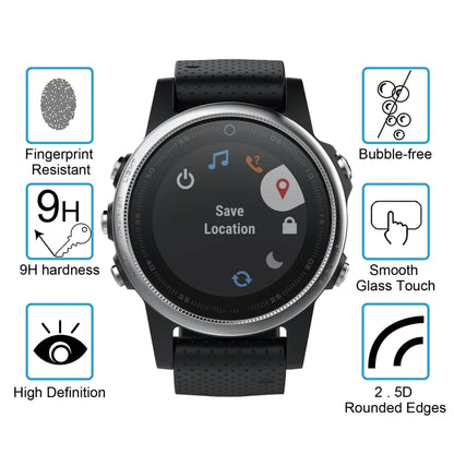 غطاء حماية ENKAY Hat-Prince لساعة Garmin Fenix 5S الذكية بسمك 0.2 مم، صلابة السطح 9H، حافة منحنية 2.15D، طبقة زجاجية مقواة