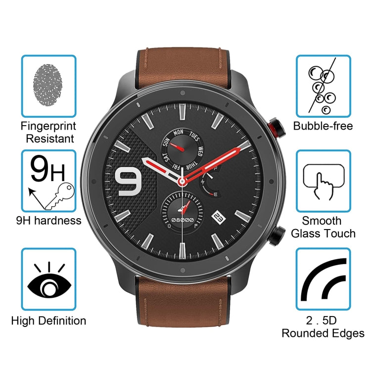 واقي شاشة من الزجاج المقوى 2.5D 9H لهاتف Huami Amazfit GTR 42 مم 0.26 مم، لهاتف Huami Amazfit GTR 42 مم