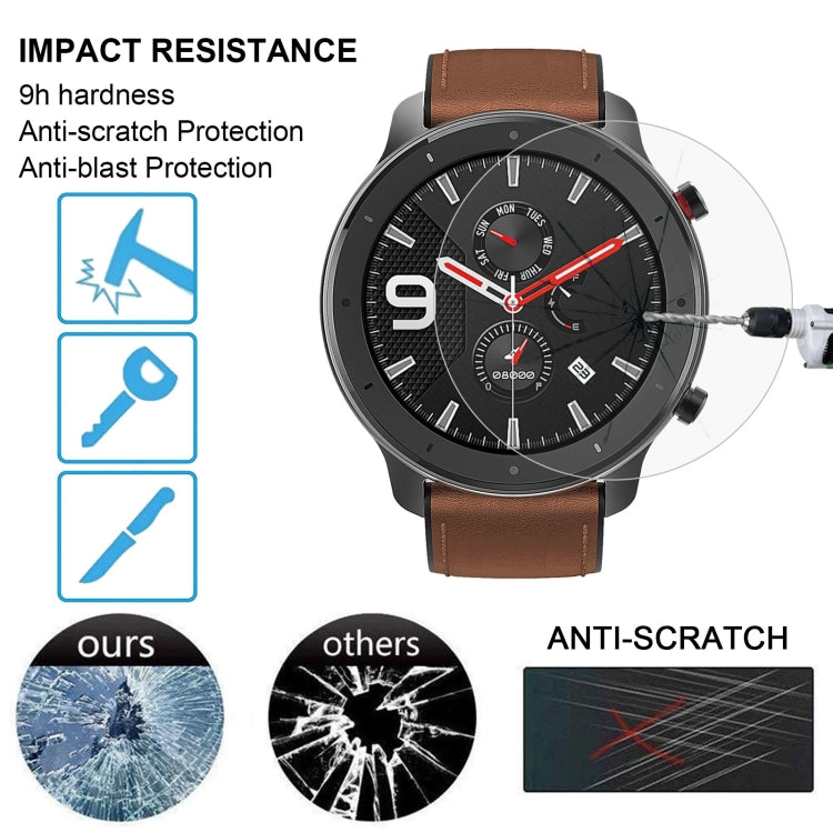 واقي شاشة من الزجاج المقوى 2.5D 9H لهاتف Huami Amazfit GTR 42 مم 0.26 مم، لهاتف Huami Amazfit GTR 42 مم
