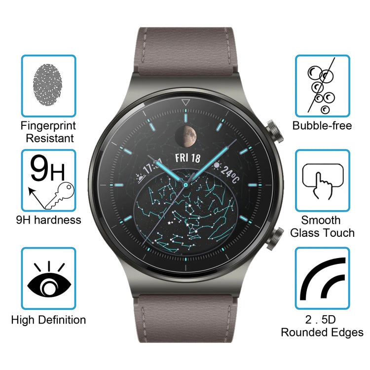 واقي شاشة من الزجاج المقوى 2.5D 9H لهاتف Huawei Watch GT2 Pro بسمك 0.26 مم، لهاتف Huawei Watch GT2 Pro