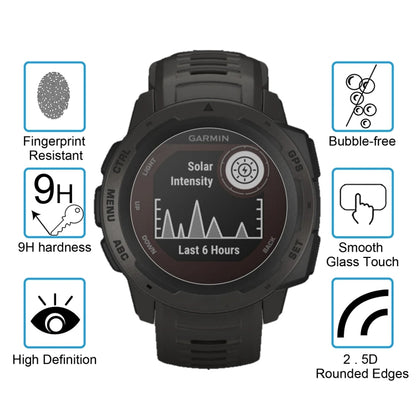 واقي شاشة من الزجاج المقوى 2.5D 9H لجهاز Garmin Instinct بسمك 0.26 مم، لجهاز Garmin Instinct