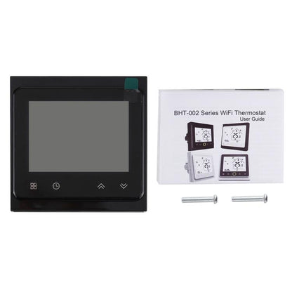 ترموستات غرفة تدفئة رقمية بشاشة LCD من نوع غلاية الماء/الغاز BHT-002GCLW 3A مع شاشة عرض للوقت، وتحكم عبر واي فاي، BHT-002GBLW 3A (أسود) نوع غلاية الغاز، BHT-002GBLW 3A (أبيض) نوع غلاية الغاز