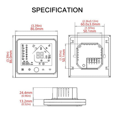 ترموستات غرفة تدفئة رقمية بشاشة LCD من نوع غلاية الماء/الغاز BHT-002GCLW 3A مع شاشة عرض للوقت، وتحكم عبر واي فاي، BHT-002GBLW 3A (أسود) نوع غلاية الغاز، BHT-002GBLW 3A (أبيض) نوع غلاية الغاز
