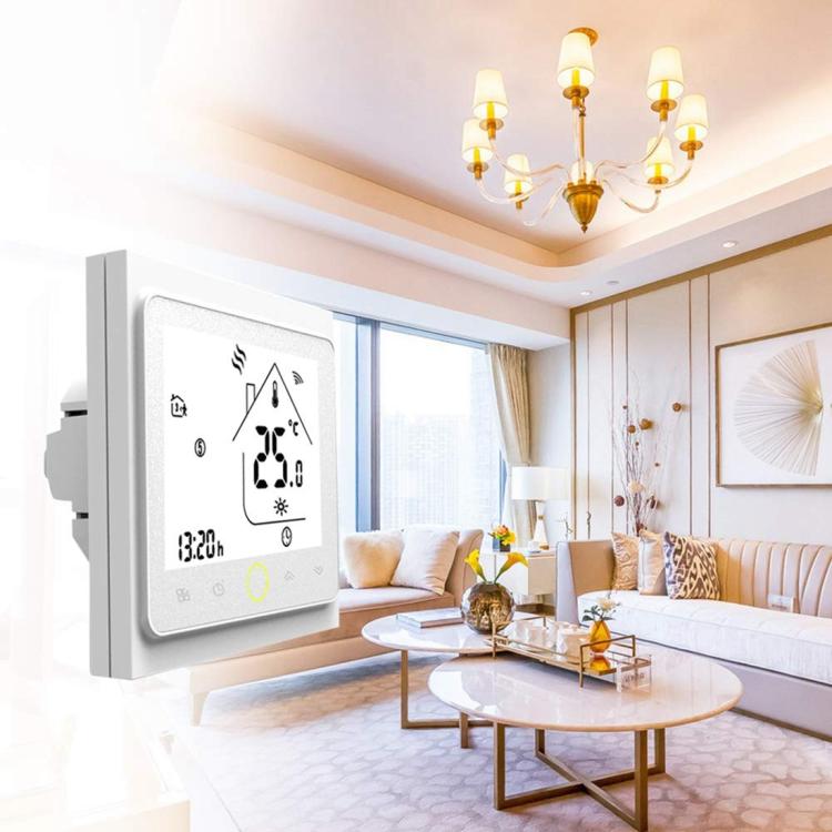 ترموستات غرفة تدفئة رقمية بشاشة LCD من نوع غلاية الماء/الغاز BHT-002GCLW 3A مع شاشة عرض للوقت، وتحكم عبر واي فاي، BHT-002GBLW 3A (أسود) نوع غلاية الغاز، BHT-002GBLW 3A (أبيض) نوع غلاية الغاز