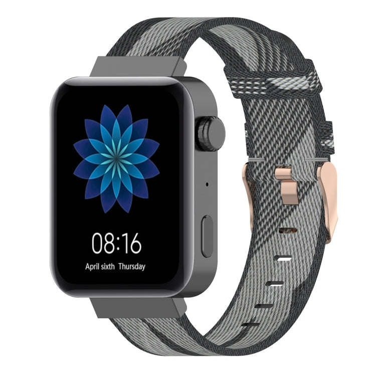 سوار معصم من النايلون بنمط مخطط مقاس 18 مم لساعة Xiaomi Mi Watch وGarmin Vivomove 3s / Vivoactive 4s
