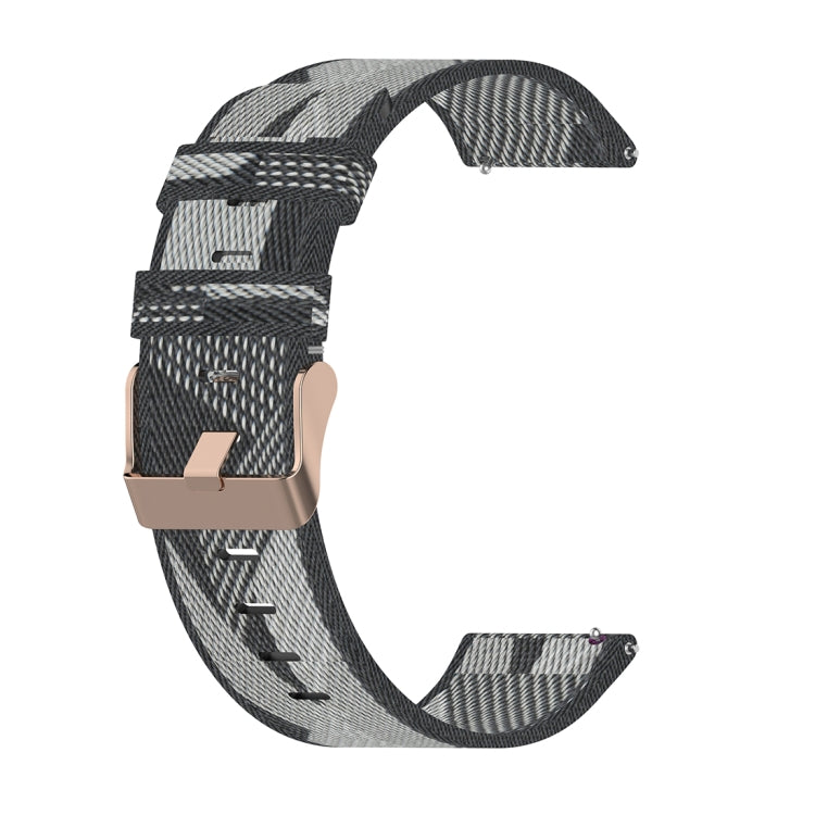 سوار معصم من النايلون بنمط مخطط مقاس 18 مم لساعة Xiaomi Mi Watch وGarmin Vivomove 3s / Vivoactive 4s