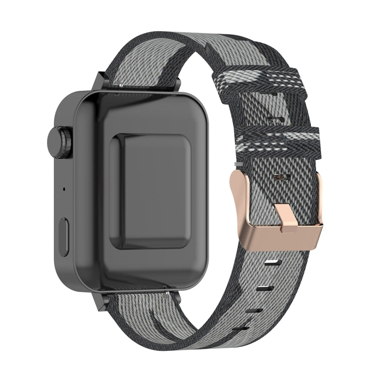 سوار معصم من النايلون بنمط مخطط مقاس 18 مم لساعة Xiaomi Mi Watch وGarmin Vivomove 3s / Vivoactive 4s