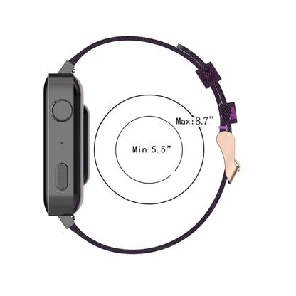 سوار معصم من النايلون بنمط مخطط مقاس 18 مم لساعة Xiaomi Mi Watch وGarmin Vivomove 3s / Vivoactive 4s