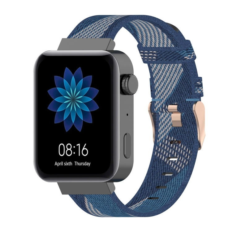 سوار معصم من النايلون بنمط مخطط مقاس 18 مم لساعة Xiaomi Mi Watch وGarmin Vivomove 3s / Vivoactive 4s