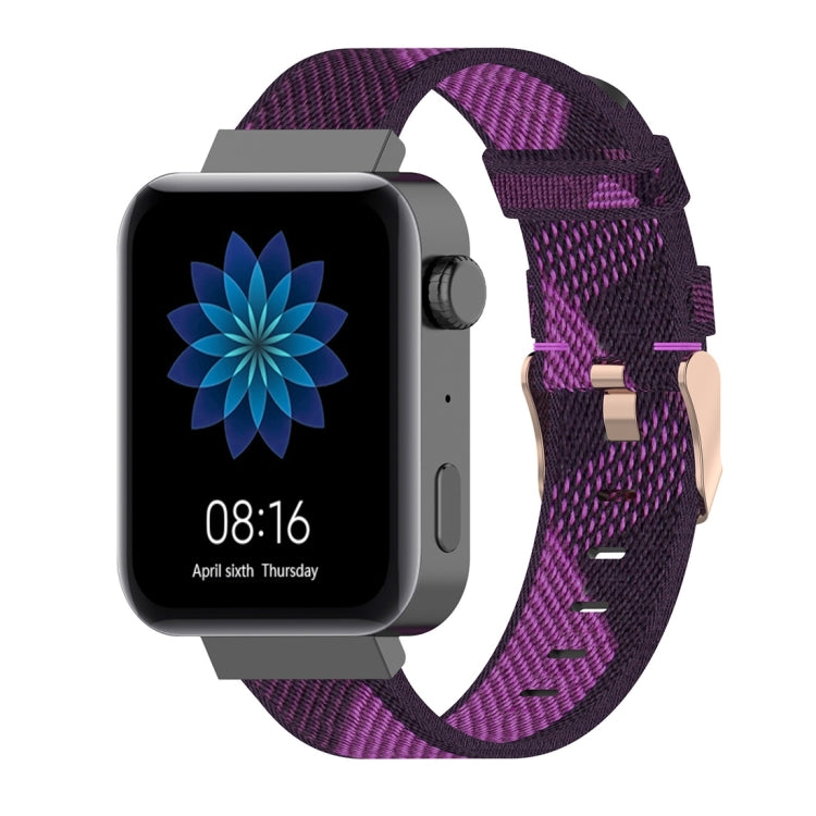 سوار معصم من النايلون بنمط مخطط مقاس 18 مم لساعة Xiaomi Mi Watch وGarmin Vivomove 3s / Vivoactive 4s