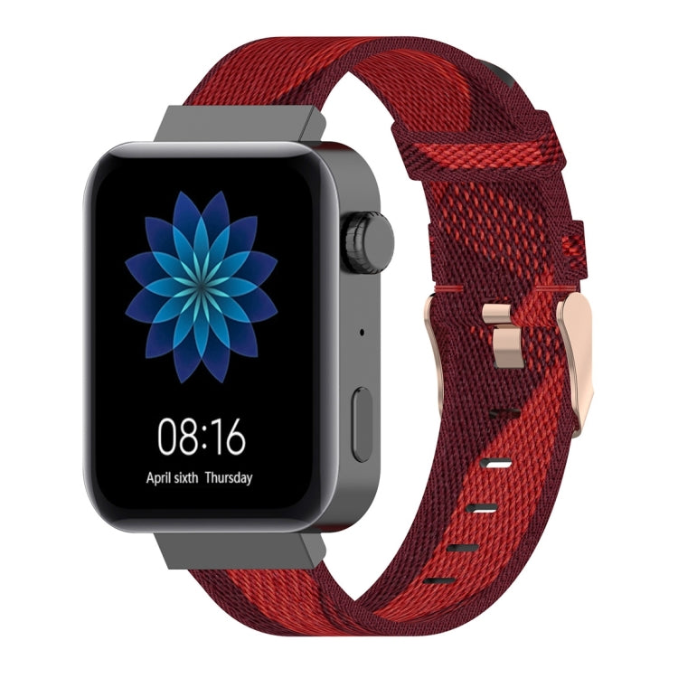 سوار معصم من النايلون بنمط مخطط مقاس 18 مم لساعة Xiaomi Mi Watch وGarmin Vivomove 3s / Vivoactive 4s