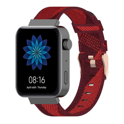سوار معصم من النايلون بنمط مخطط مقاس 18 مم لساعة Xiaomi Mi Watch وGarmin Vivomove 3s / Vivoactive 4s