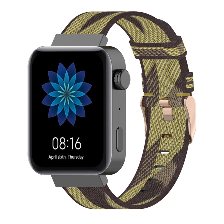 سوار معصم من النايلون بنمط مخطط مقاس 18 مم لساعة Xiaomi Mi Watch وGarmin Vivomove 3s / Vivoactive 4s