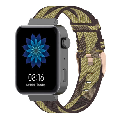 سوار معصم من النايلون بنمط مخطط مقاس 18 مم لساعة Xiaomi Mi Watch وGarmin Vivomove 3s / Vivoactive 4s