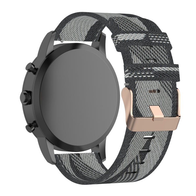 سوار معصم من النايلون المخطط مقاس 22 مم لساعة Fossil Hybrid Smartwatch HR، للرجال من الجيل الرابع Explorist HR وSport