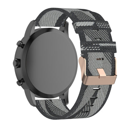 سوار معصم من النايلون المخطط مقاس 22 مم لساعة Fossil Hybrid Smartwatch HR، للرجال من الجيل الرابع Explorist HR وSport