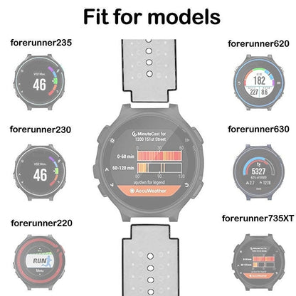 سوار ساعة رياضي من السيليكون ثنائي اللون لساعة Garmin Forerunner 230 / 235 / 620 / 630 / 735XT