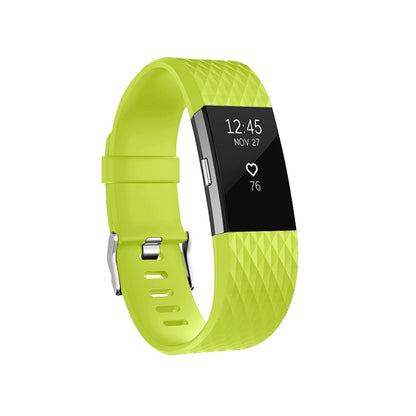 سوار ساعة رياضي قابل للتعديل بنمط ماسي لساعة FITBIT Charge 2، المقاس: صغير، 10.5×8.5 سم، صغير