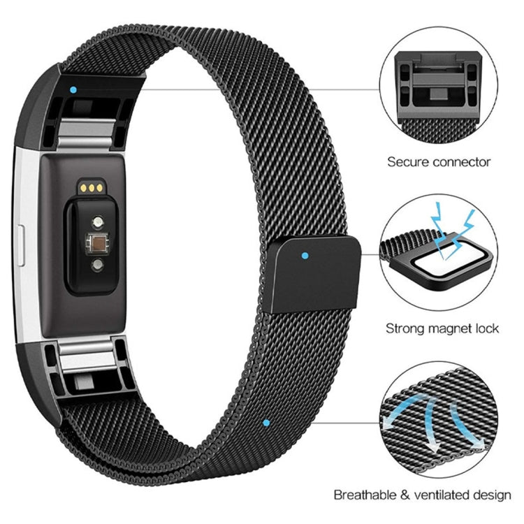 سوار ساعة ذكية من الفولاذ المقاوم للصدأ لساعة FITBIT Charge 2، المقاس: S، المقاس: S