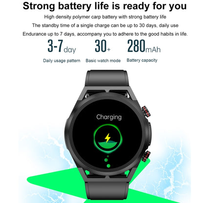 ET310 1.39 inch IPS Screen IP67 Waterproof Leather Band Smart Watch, Support Body Temperature Monitoring / ECG
