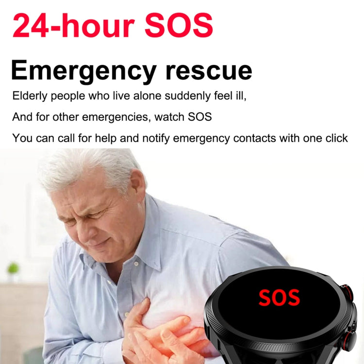 ET310 1.39 inch IPS Screen IP67 Waterproof Leather Band Smart Watch, Support Body Temperature Monitoring / ECG