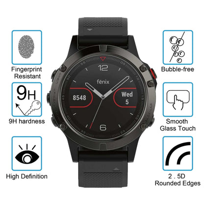 قطعتان من غطاء ENKAY Hat-Prince لساعة Garmin Fenix ​​5 الذكية بسمك 0.2 مم، صلابة السطح 9H، 2.15D، طبقة حماية من الزجاج المقوى المقاوم للانفجار