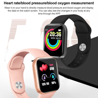 Y68 1.44 inch Smart Watch, Support Heart Rate Blood Pressure Blood Oxygen Monitoring, Y68 Pink