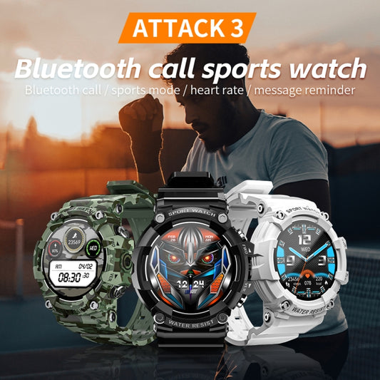 ساعة LOKMAT ATTACK 3 الرياضية الذكية بشاشة TFT مقاس 1.28 بوصة، تدعم مكالمات البلوتوث، ATTACK 3