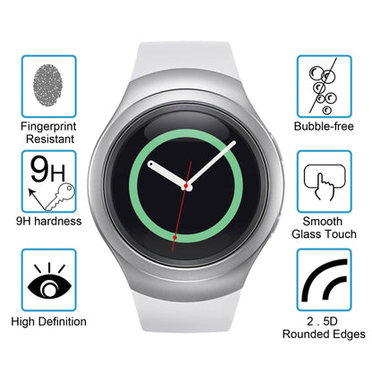 قطعتان من غطاء ENKAY Hat-Prince لساعة Samsung Gear S2 الذكية بسمك 0.2 مم، صلابة سطح 9H، 2.15D، طبقة شاشة زجاجية مقسّاة مقاومة للانفجار