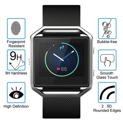 قطعتان من غطاء ENKAY Hat-Prince لساعة Fitbit Blaze الذكية بسمك 0.2 مم، صلابة السطح 9H، 2.15D، طبقة شاشة زجاجية مقسّاة مقاومة للانفجار