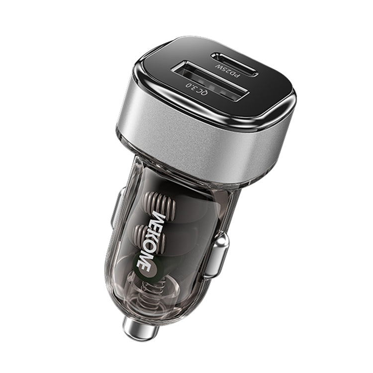 شاحن سيارة سريع شفاف من سلسلة فانجارد ميكا بمنفذ USB+Type-C من WK WP-C45، WP-C45 (برتقالي)، WP-C45 (أخضر)، WP-C45 (رمادي)