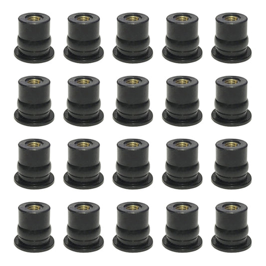 20 in 1 M6 Universal Motorcycle Windshield Brass Nuts, M6