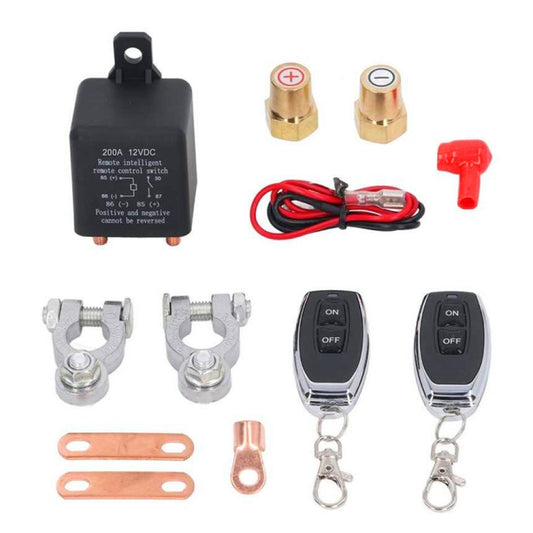 ZL180 12V 200A Car Relay Remote Rireless Battery Isolator with Battery Clip x 2 & Remote Control x 2, 12V 200A  with Battery Clip x 2 & Remote Control x 2