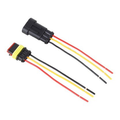 10pcs 2P Car Waterproof Plug Car Connector Plug-In, Length：10cm, 3P