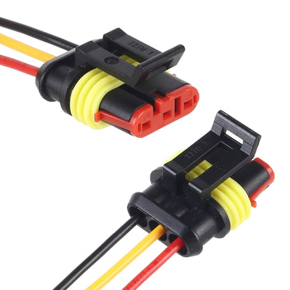 10pcs 2P Car Waterproof Plug Car Connector Plug-In, Length：10cm, 3P
