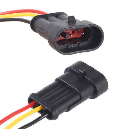 10pcs 2P Car Waterproof Plug Car Connector Plug-In, Length：10cm, 3P