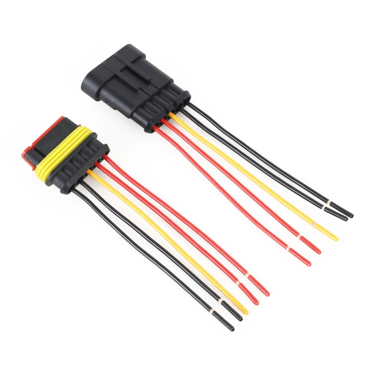 10pcs 4P Car Waterproof Plug Car Connector Plug-In, Length：10cm, 5P