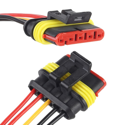 10pcs 4P Car Waterproof Plug Car Connector Plug-In, Length：10cm, 5P