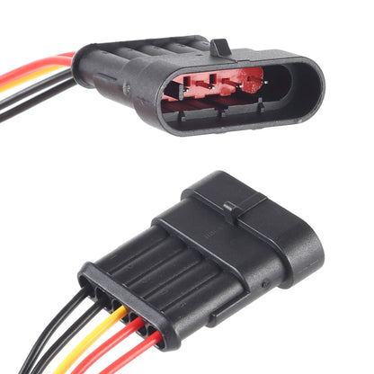 10pcs 4P Car Waterproof Plug Car Connector Plug-In, Length：10cm, 5P