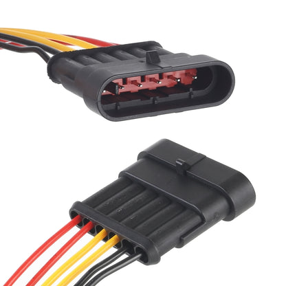 10pcs 5P Car Waterproof Plug Car Connector Plug-In, Length：10cm, 6P