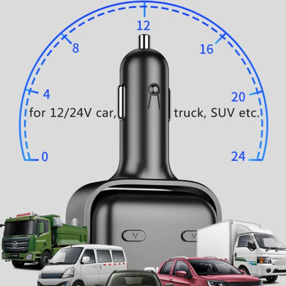 Y48TC QC3.0 + Type-C Dual Port Fast Charging Multi-function Car Charger Cigarette Lighter, Y48TC