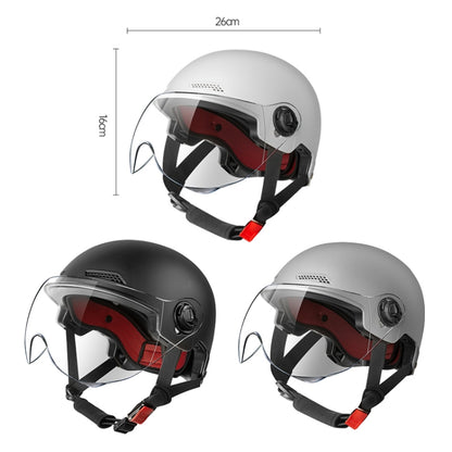 BY-1292 Unisex Motorcycle Frosted Protective Short Mirror Half Helmet